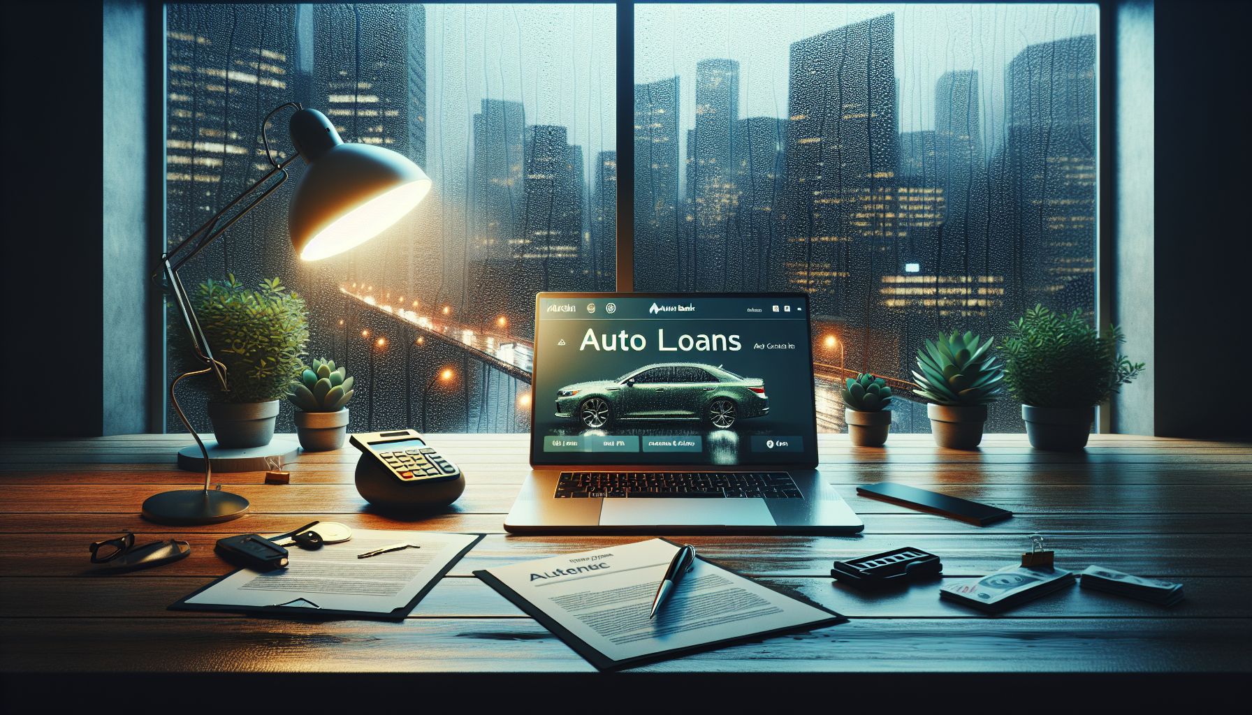 Canadian personal loan documents on desk