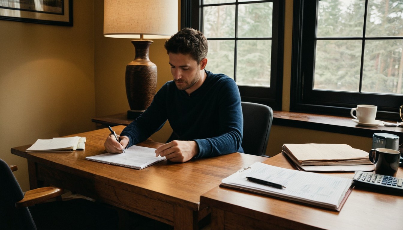 Canadian finance documents on desk